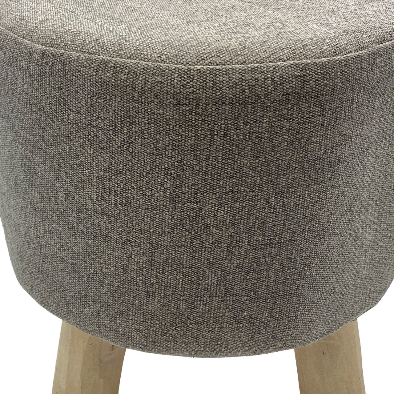SVJ Kruk Rond - 35 x 35 x 45 cm - Teakhout - Lichtgrijs