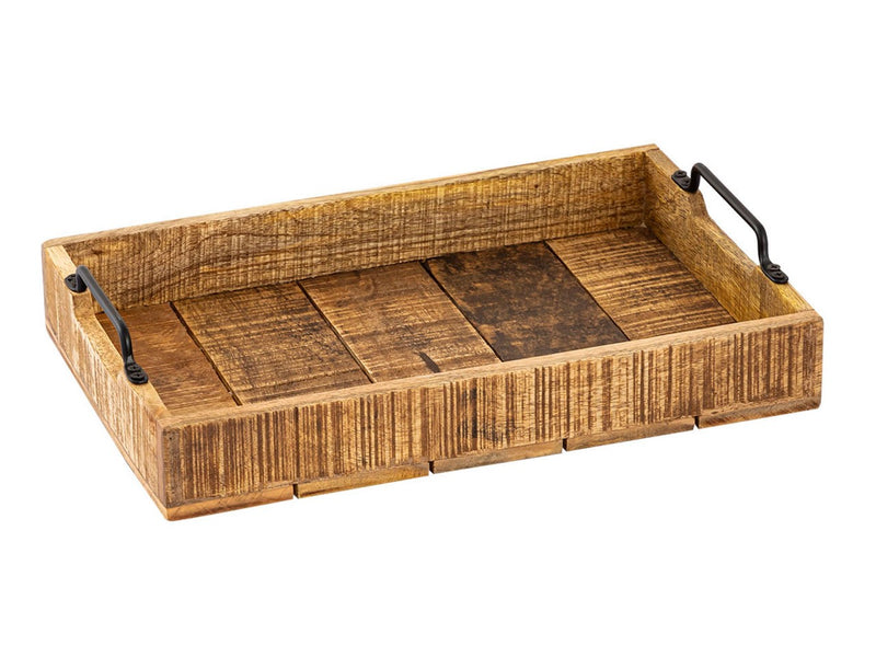 SVJ Plateau Rechthoekig - 31 x 46 x 8 cm - Hout - Bruin - Set van 2