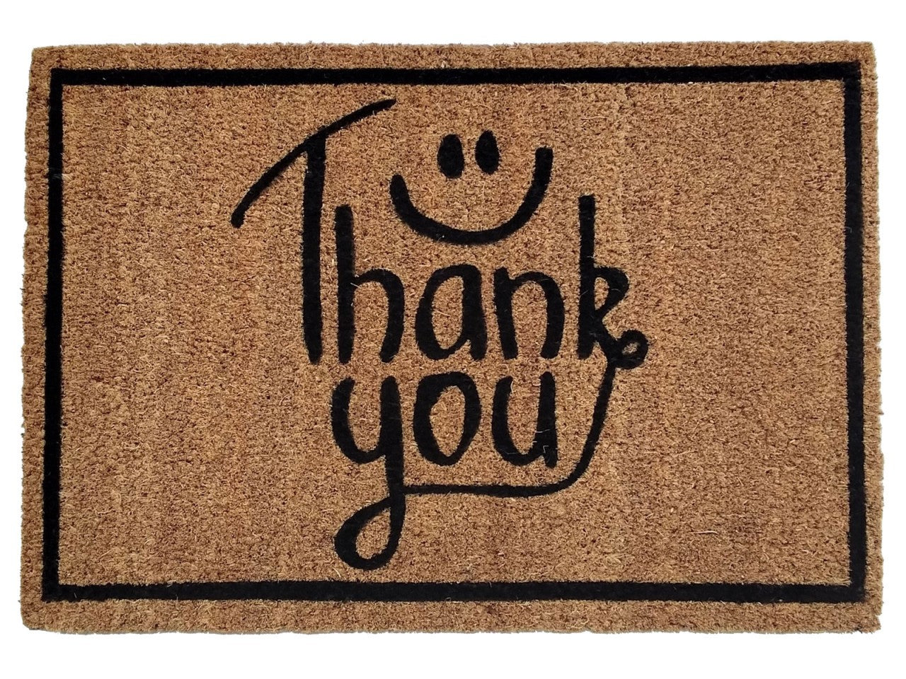 SVJ Deurmat ''Thank You'' - 60 x 40 cm - Kokos - Bruin
