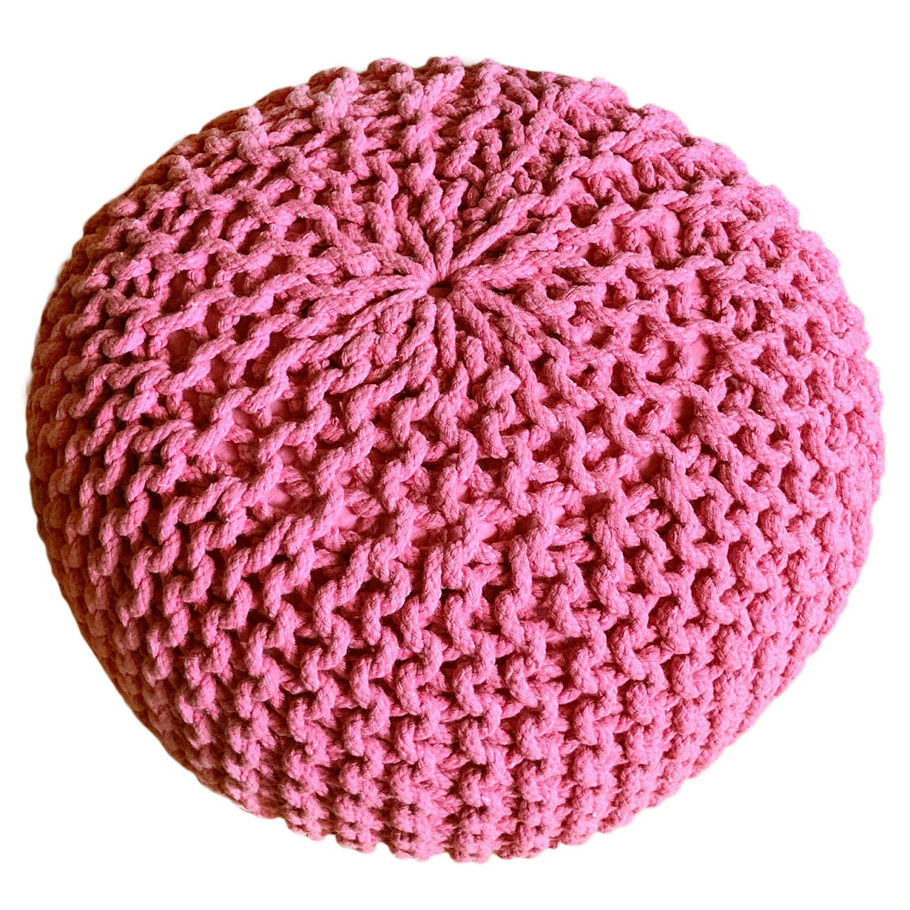 SVJ Poef Rond - 55 x 55 x 37 cm - Katoen - Roze