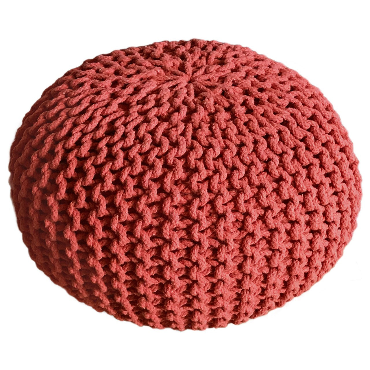 SVJ Poef Rond - 55 x 55 x 37 cm - Katoen - Oudroze