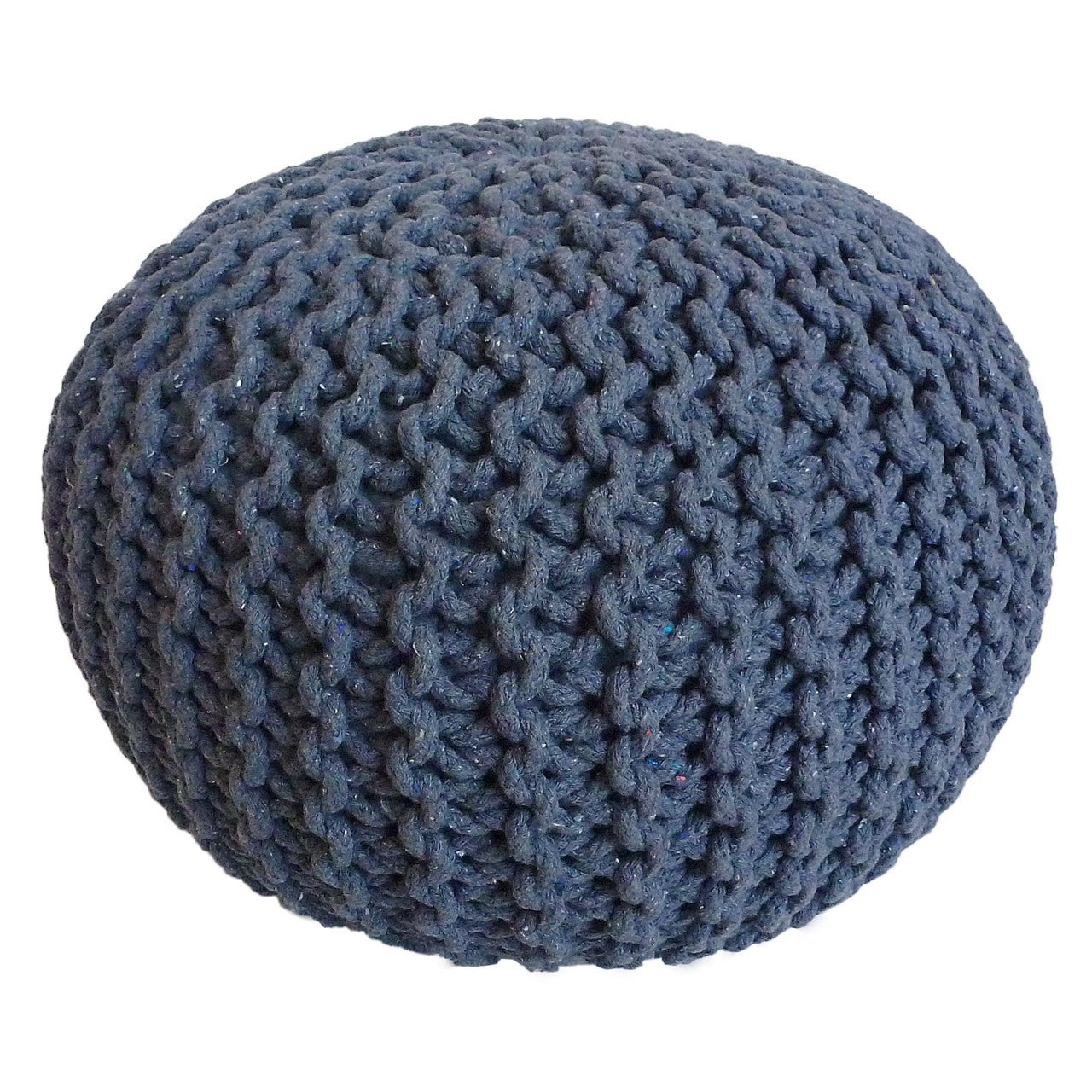 SVJ Poef Rond - 55 x 55 x 37 cm - Katoen - Blauw