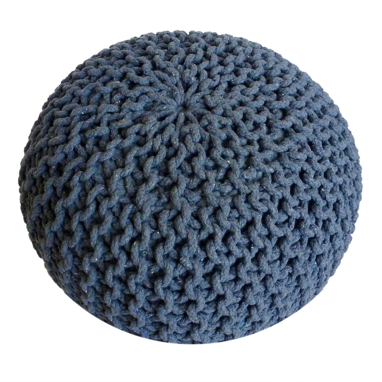 SVJ Poef Rond - 55 x 55 x 37 cm - Katoen - Blauw