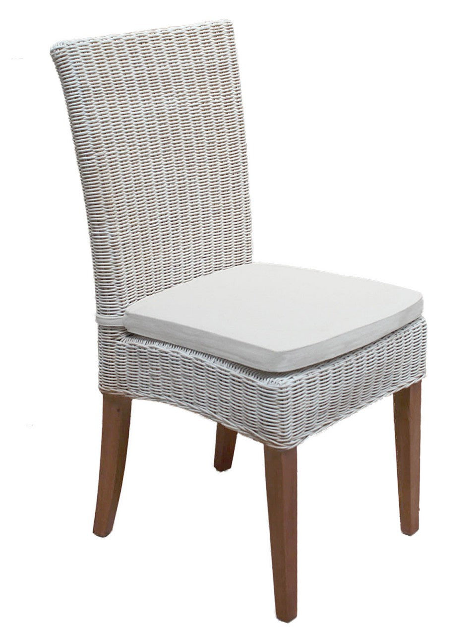 SVJ Eetkamerstoel Vierkant - 60 x 48 x 98 cm - Rotan - Wit