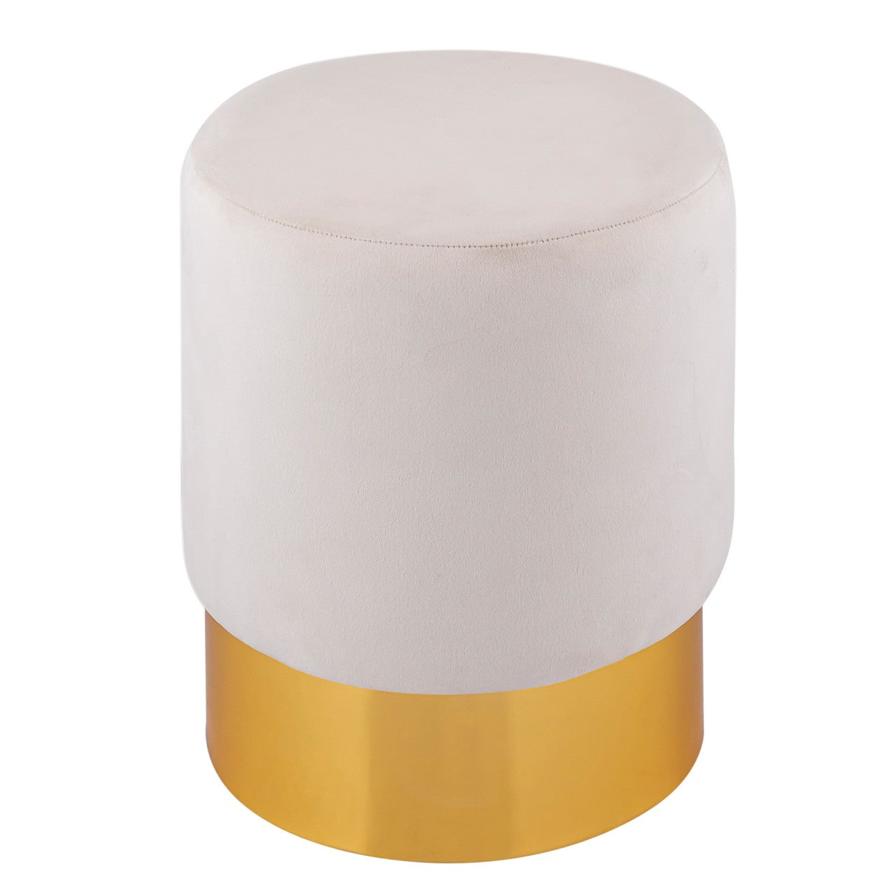 SVJ Kruk Rond - 31 x 31 x 43 cm - Polyester - Creme
