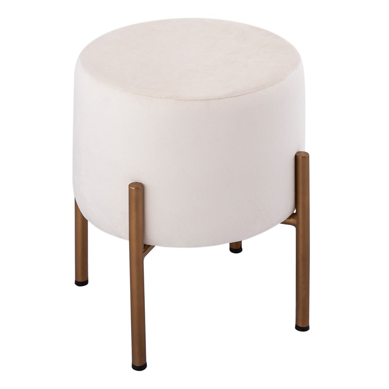 SVJ Kruk Rond - 32 x 32 x 38 cm - Polyester/Ijzer - Wit