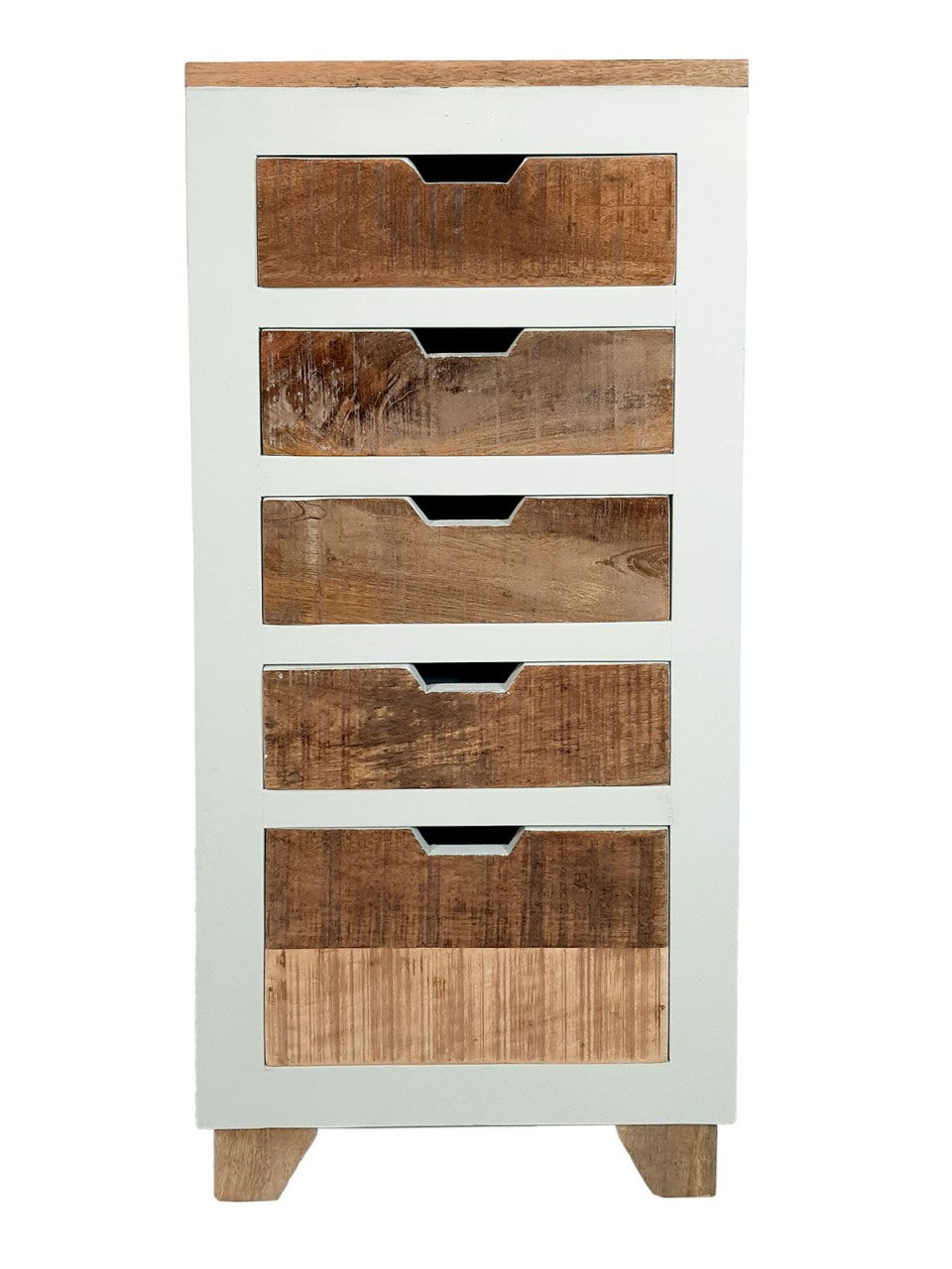 SVJ Bureaukast Rechthoekig - 35 x 40 x 92 cm - Mangohout - Wit/Bruin