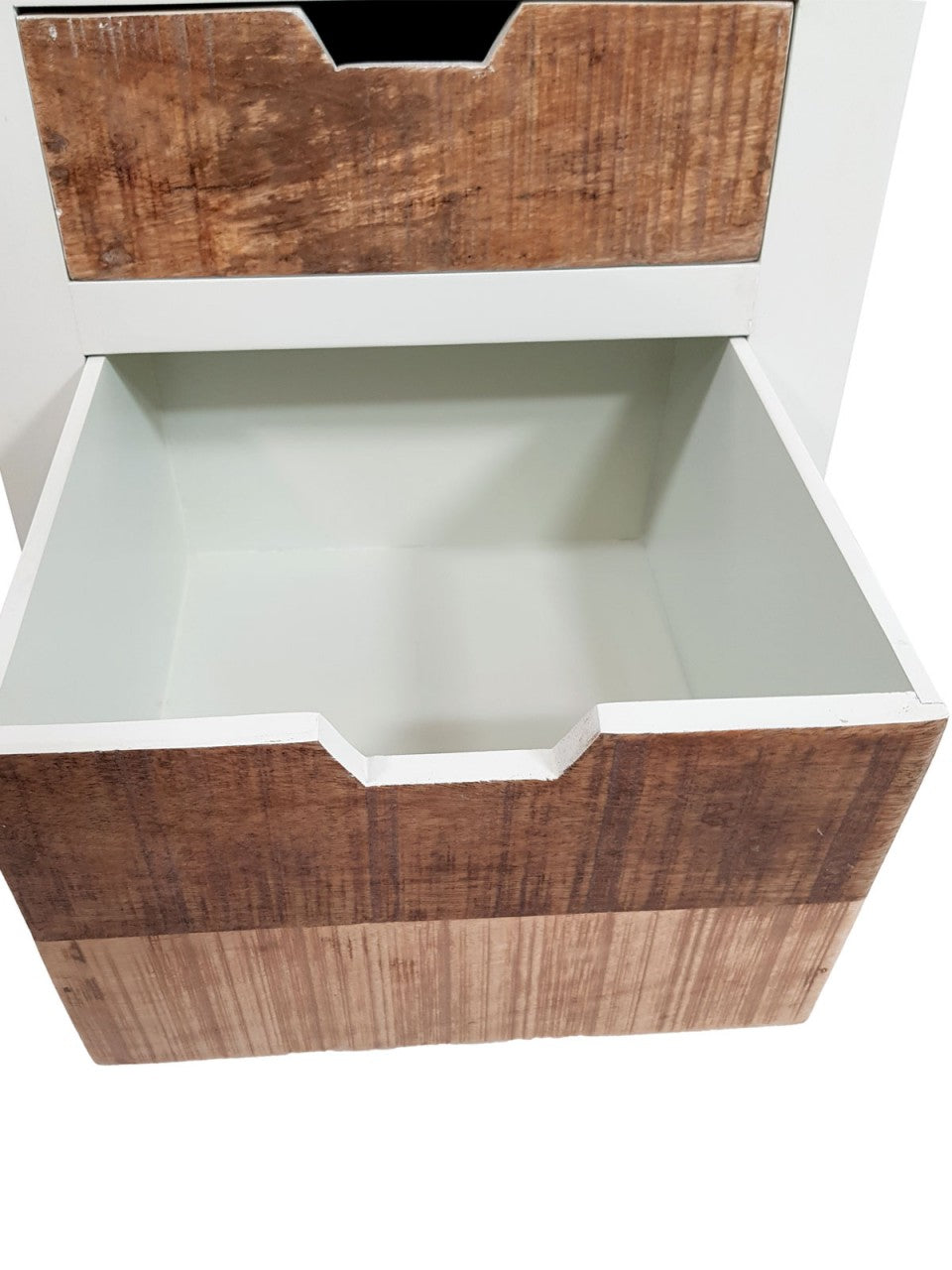 SVJ Bureaukast Rechthoekig - 35 x 40 x 92 cm - Mangohout - Wit/Bruin