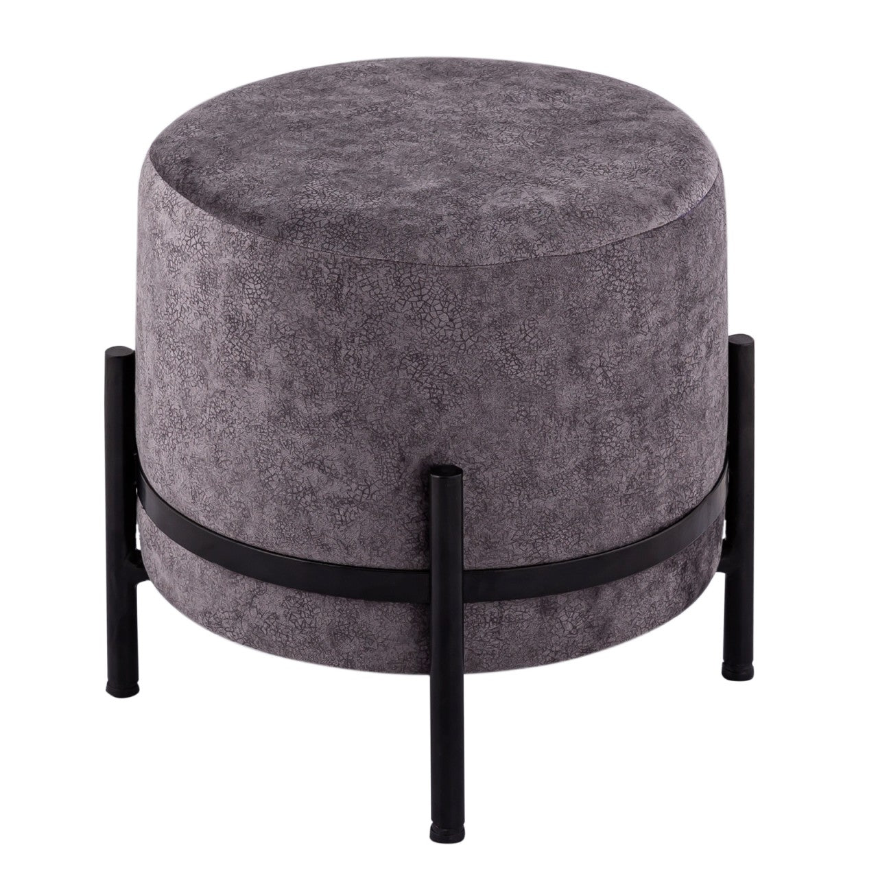 SVJ Kruk Rond - 35 x 35 x 37 cm - Microvezel - Donkergrijs