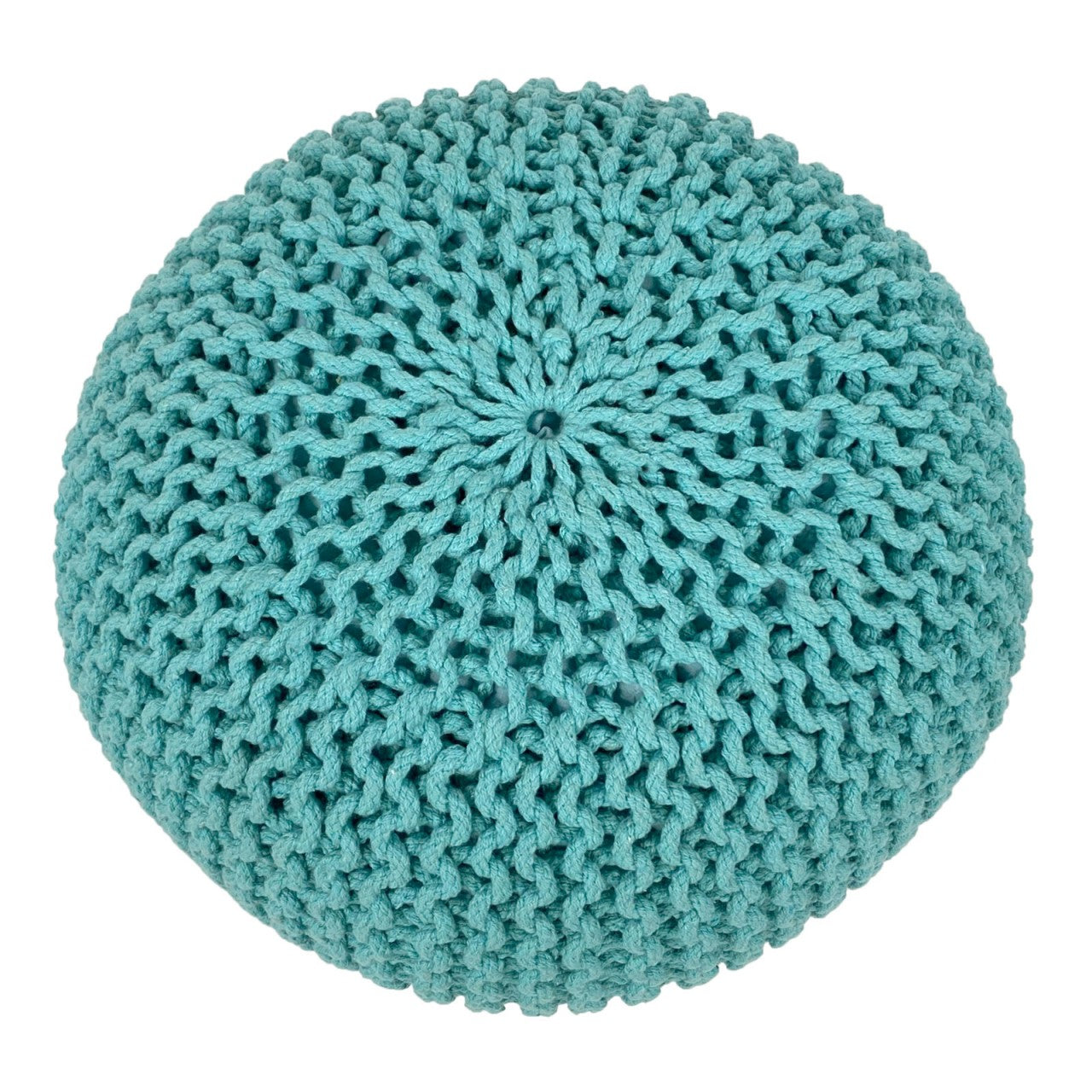 SVJ Poefs Rond - 55 x 55 x 37 cm - Katoen - Mint - Set van 2