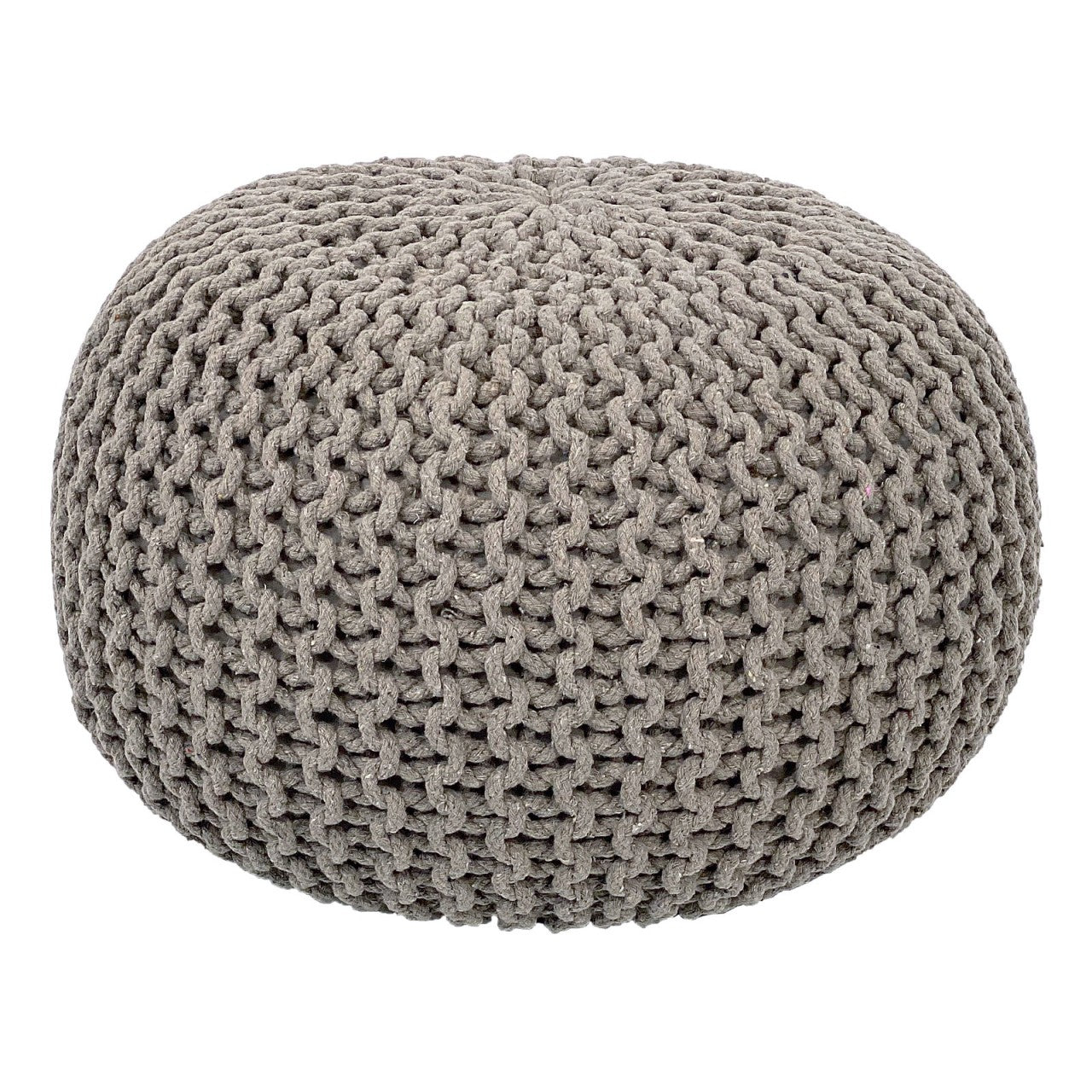 SVJ Poefs Rond - 55 x 55 x 37 cm - Katoen - Beige/Paars - Set van 2