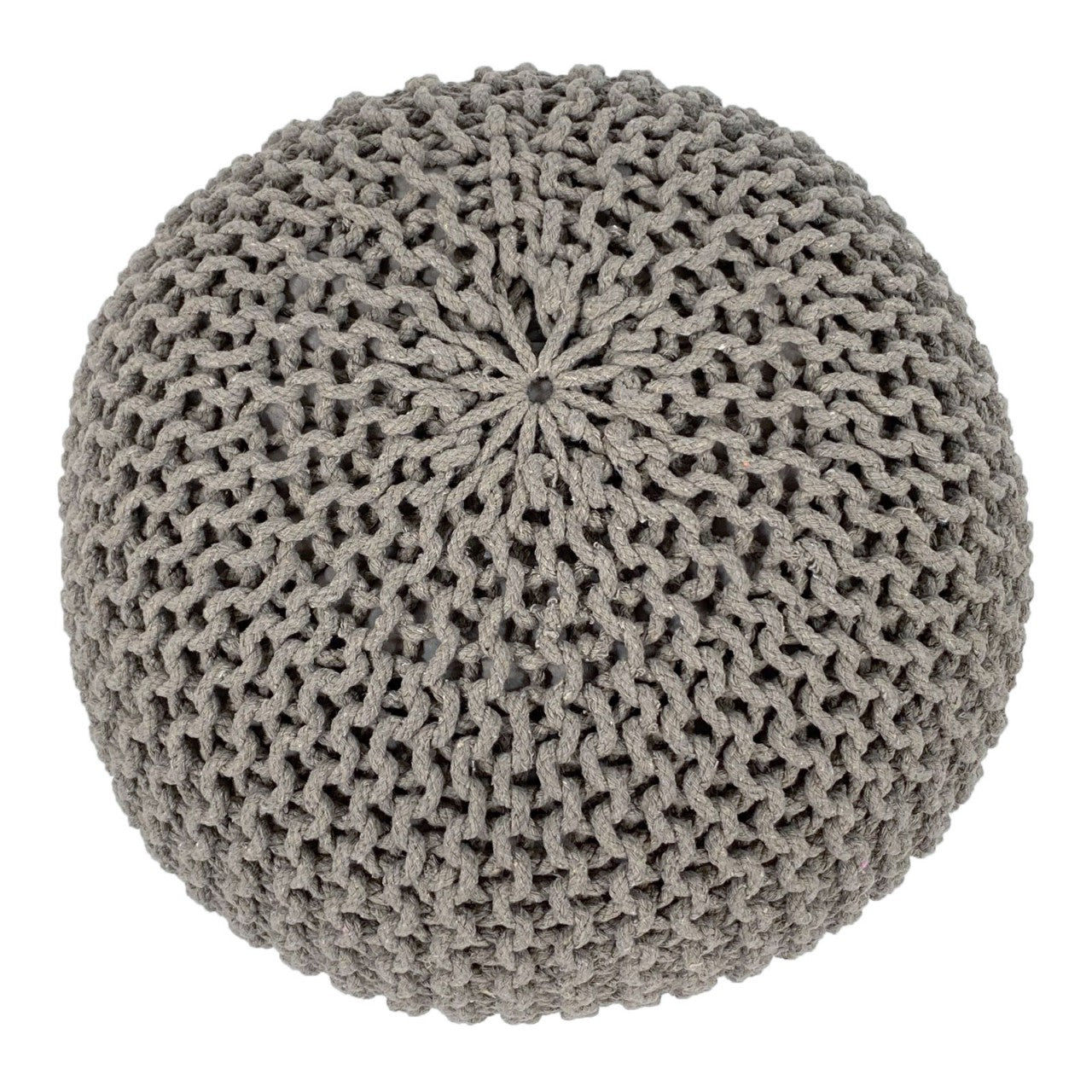 SVJ Poefs Rond - 55 x 55 x 37 cm - Katoen - Beige/Paars - Set van 2