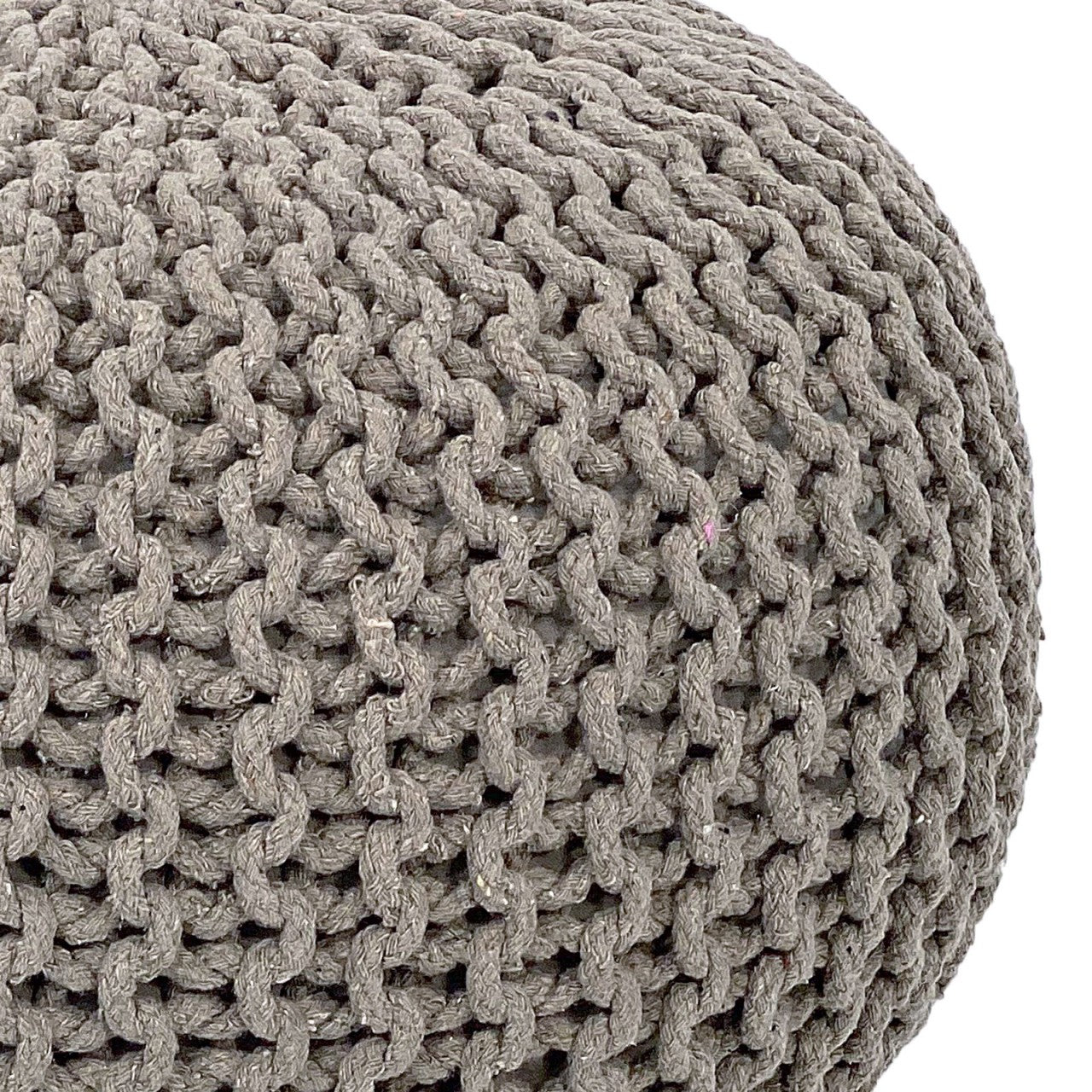 SVJ Poefs Rond - 55 x 55 x 37 cm - Katoen - Beige/Paars - Set van 2