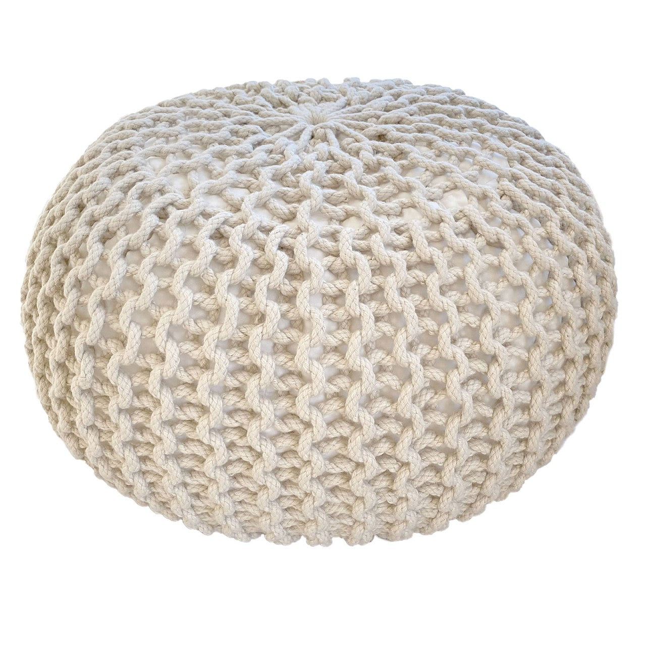 SVJ Poef Rond - 55 x 55 x 37 cm - Kunststof - Beige