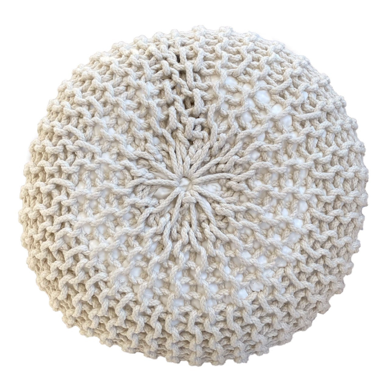 SVJ Poef Rond - 55 x 55 x 37 cm - Kunststof - Beige