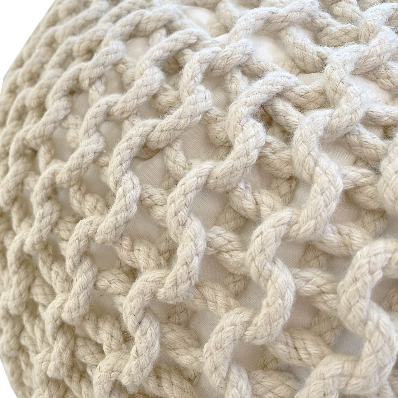SVJ Poef Rond - 55 x 55 x 37 cm - Kunststof - Beige