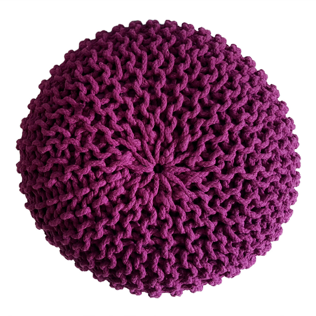 SVJ Poef Rond - 45 x 45 x 30 cm - Katoen - Paars