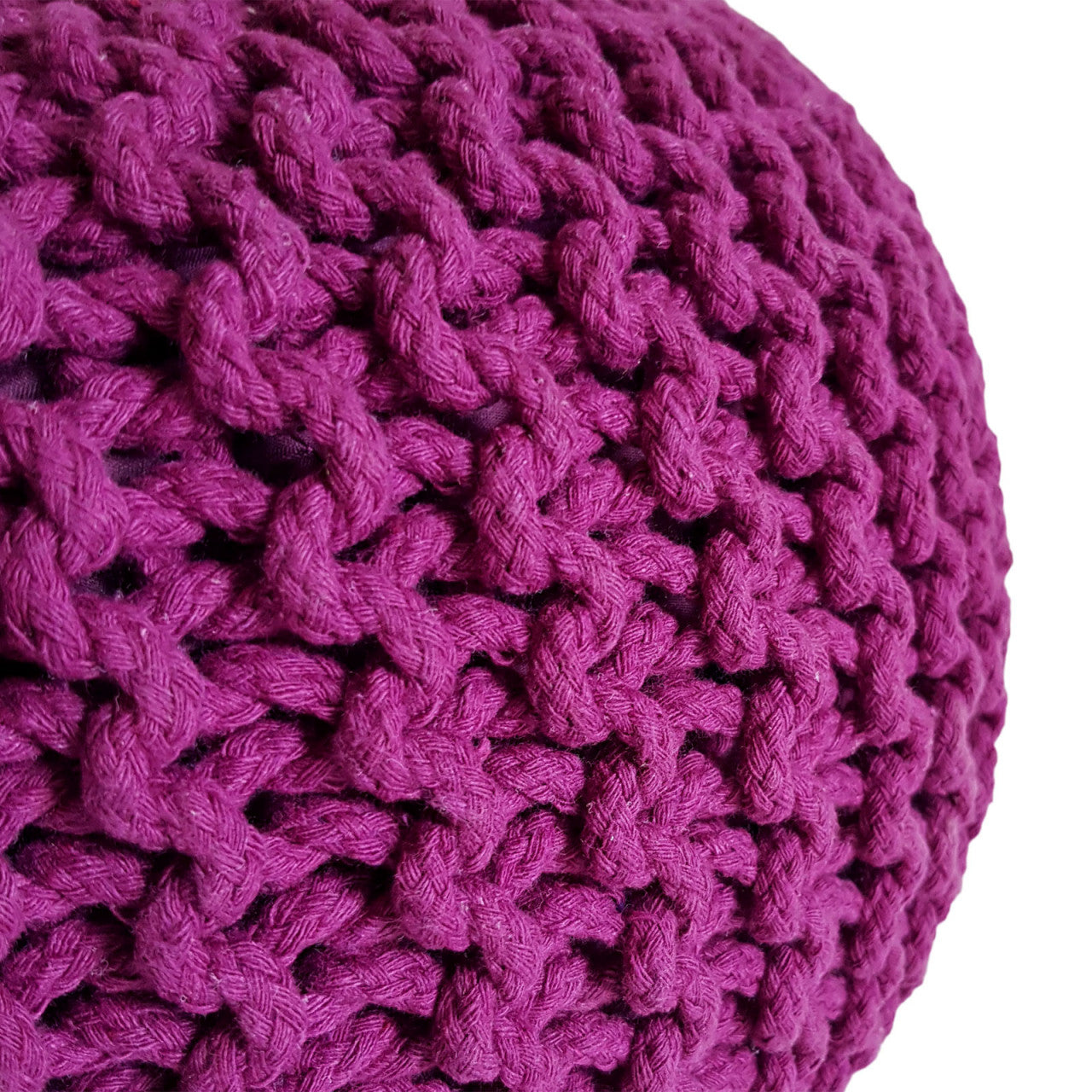 SVJ Poef Rond - 45 x 45 x 30 cm - Katoen - Paars