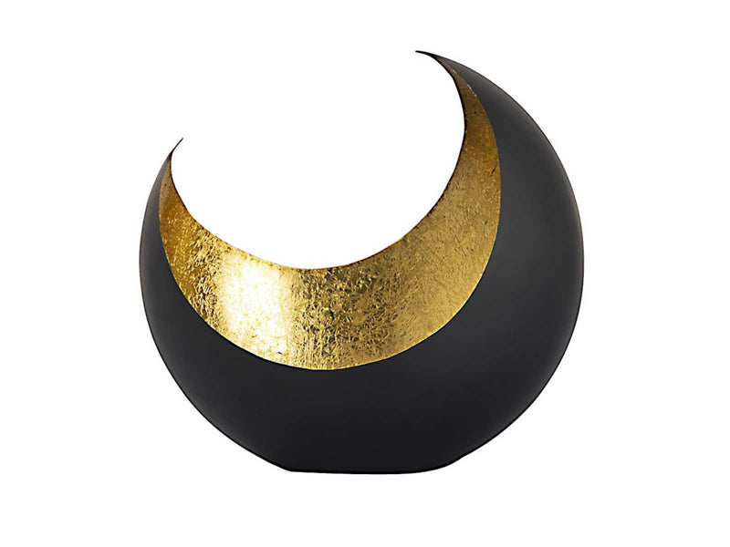 SVJ Windlicht Rond - 11 x 20 x 21 cm - Metaal - Zwart/Goud