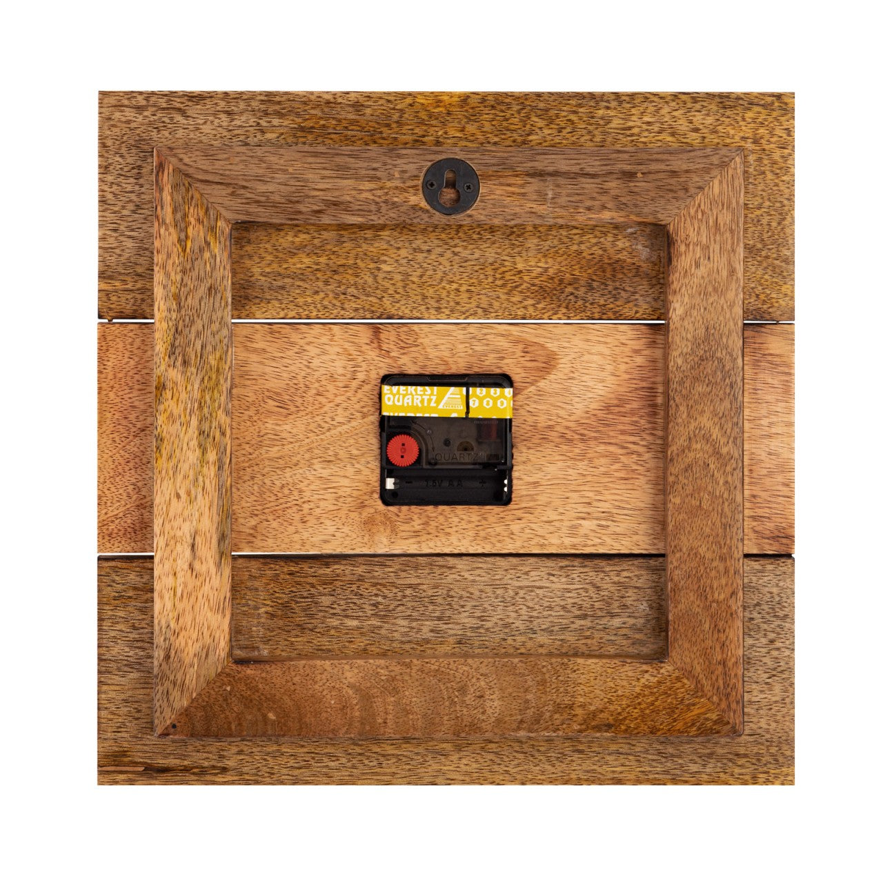 SVJ Wandklok Vierkant - 30 x 30 x 3 cm - Hout - Bruin/Zwart