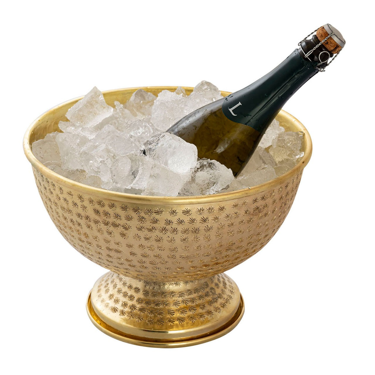 SVJ Wijnkoeler Rond - 29 x 29 x 20 cm - Ijzer - Goud