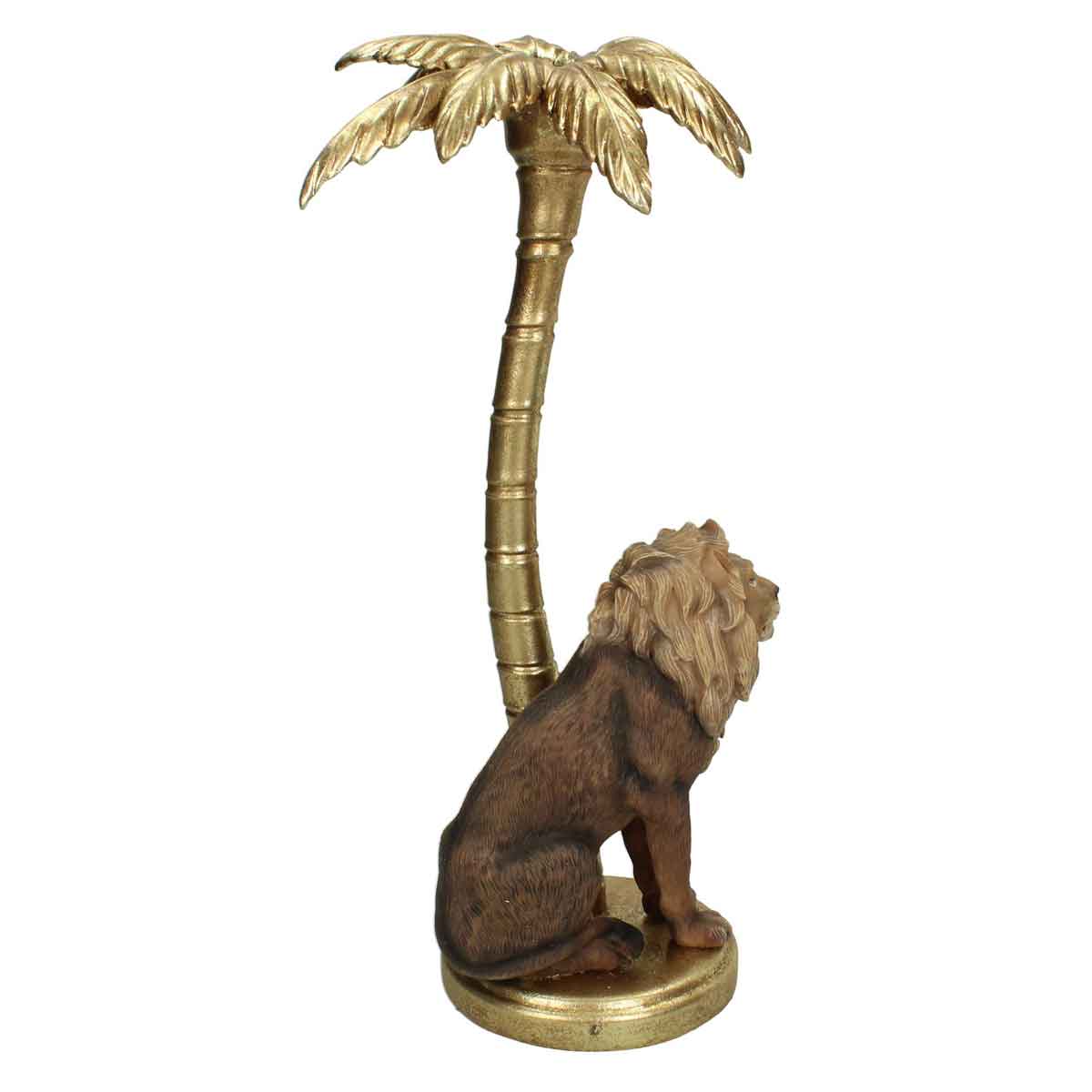 SVJ Kandelaar Leeuw Kandelaar - 19 x 16 x 36 cm - Polyresin - Goud