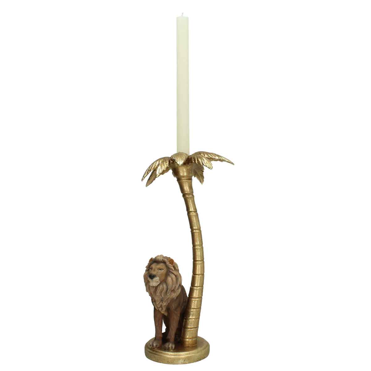 SVJ Kandelaar Leeuw Kandelaar - 19 x 16 x 36 cm - Polyresin - Goud